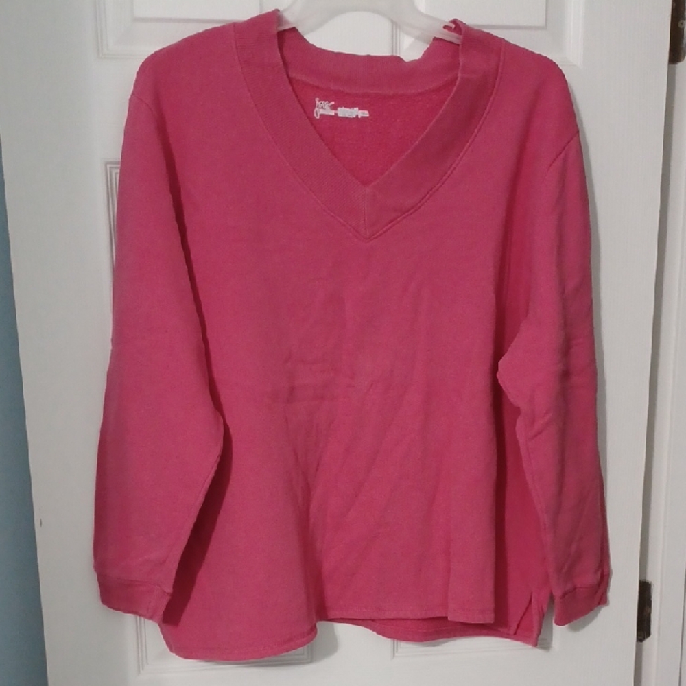 Just My Size Pink V-Neck Sweater